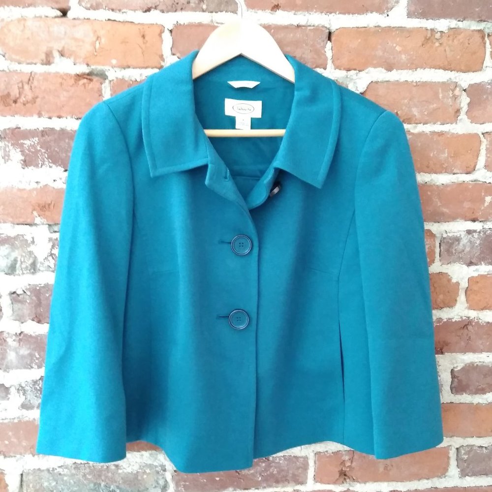 Talbots Crop Jacket, Blue, Size 4